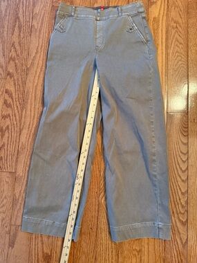 Spanx Medium Stretch Chinos Twill Cropped Wide Leg Pant Shaping Cedar Brown